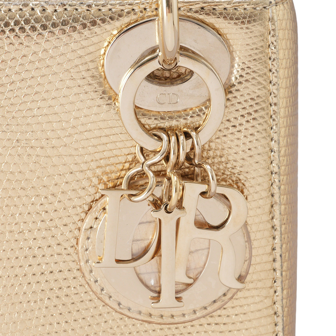 CHRISTIAN DIOR(USED)디올 리자드 레이디디올 미니 골드 & 트윌리